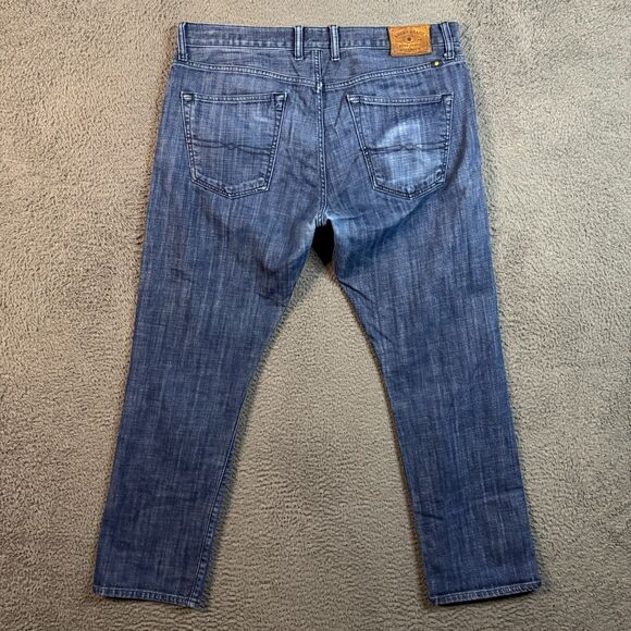 Lucky Brand Jeans Mens 36x30 Blue 121 Heritage Slim Fit Stretch Dark Wash Denim - Picture 7 of 16
